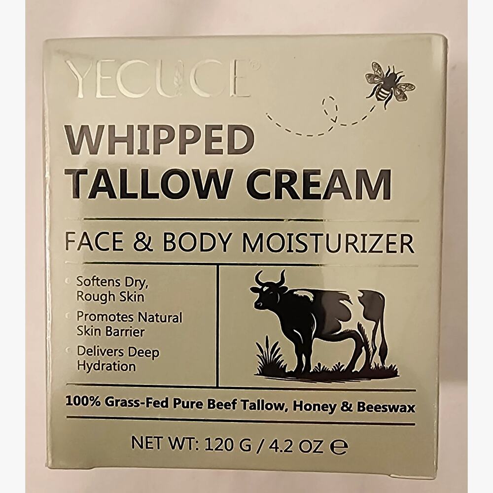 YECUCE Whipped Tallow Cream – Grass‑Fed Tallow Moisturizer 4.2 oz – NEW